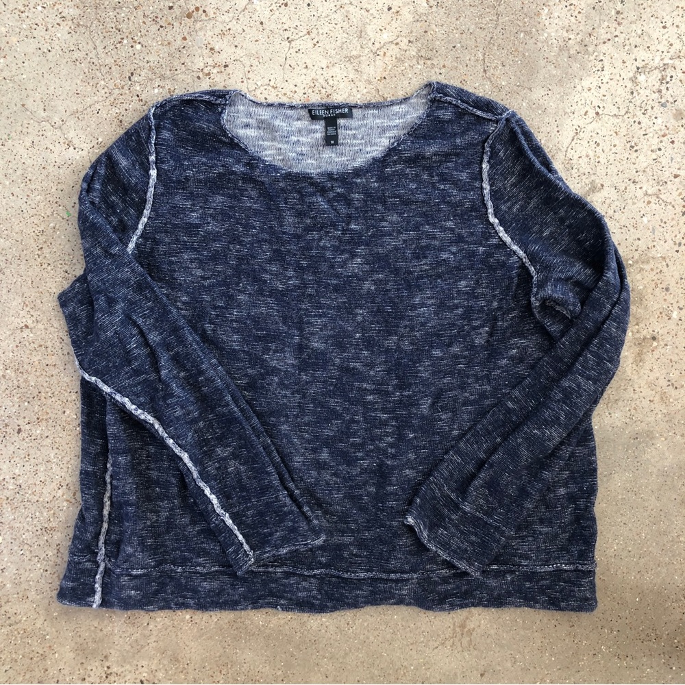Eileen Fisher marled yarn long sleeve shirt 1x